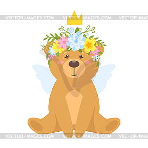 Cartoon cute teddy bear - vector clipart