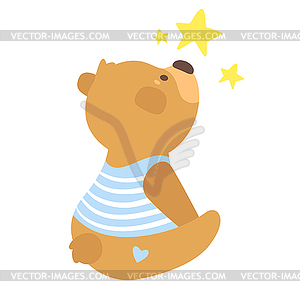 Cartoon cute teddy bear - vector clipart / vector image