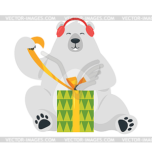 Carto polar bear - color vector clipart