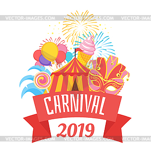 Amusement park carnival for kids - vector image