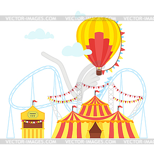 Amusement park carnival for kids - stock vector clipart