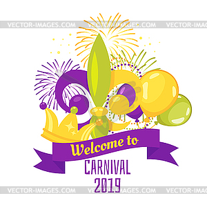 Amusement park carnival for kids - vector clipart