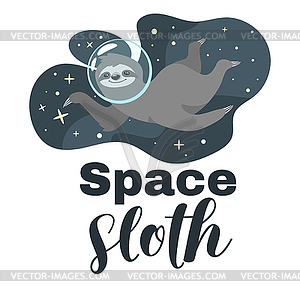 Tshirt design with sloth - vector image