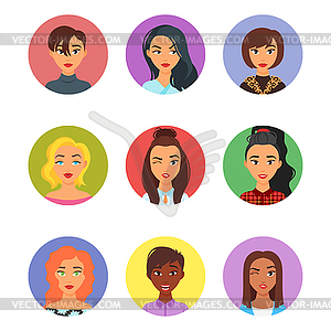 Set of people avatar - vector clip art
