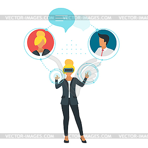 Networking concept. Minimalism design - vector clipart