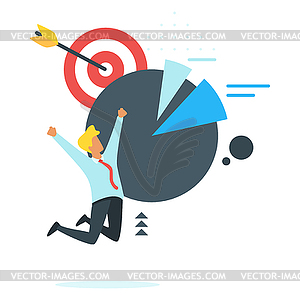 Businessman jumps of happiness - vector clipart