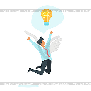 Businessman jumps of happiness - vector clip art