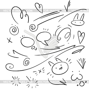 Curly swishes, swashes, swoops - vector clip art