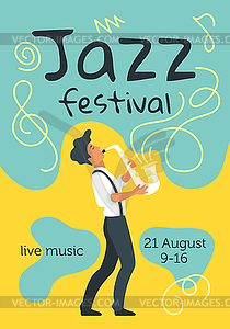 Jazz poster - color vector clipart