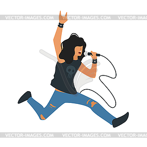 Rock and roll singer - vector clip art