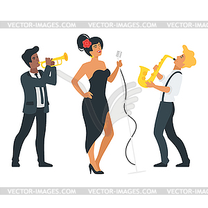Jazz band design - vector image