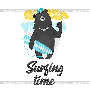 Black bear design for t-shirt - vector clip art