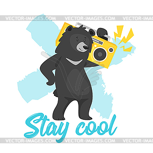 Black bear design for t-shirt - vector clipart / vector image