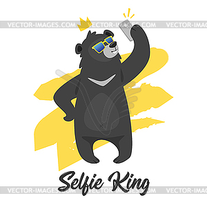 Black bear design for t-shirt - vector image