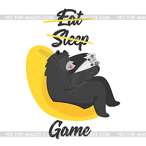 Black bear design for t-shirt - vector clipart