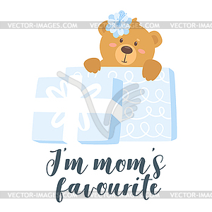 Cute teddy bear - vector clipart