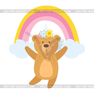 Cute teddy bear - vector image