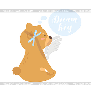 Cute teddy bear - vector clipart