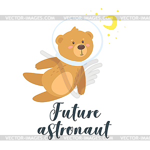 Cute teddy bear - vector clipart