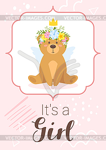 Baby shower design template - vector image