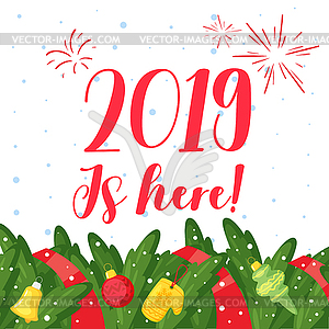 New Year and Christmas card - vector image