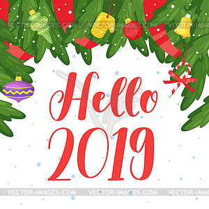 New Year and Christmas card - vector clip art