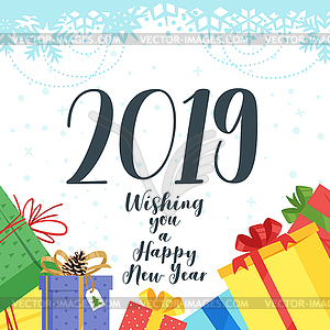 New Year and Christmas card - vector image