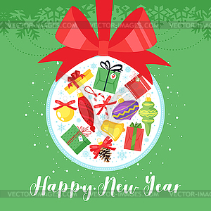 New Year and Christmas card - vector EPS clipart