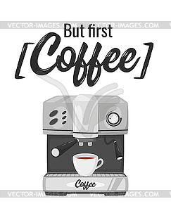 Шаблон плаката для кофе в ресторане - графика в векторе