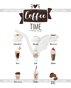 Coffee poster template for restaurant - vector clipart