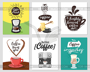 Coffee poster template for restaurant - vector image