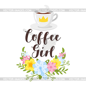 T-shirt design coffee - vector clip art