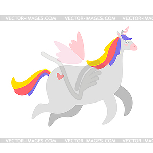 Cute unicorn. Fairytale animal - vector image