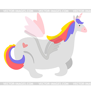 Cute unicorn. Fairytale animal - royalty-free vector image