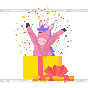 Cute unicorn. Fairytale animal - vector image