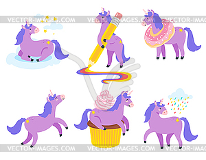 Cute unicorn. Fairytale animal - royalty-free vector image