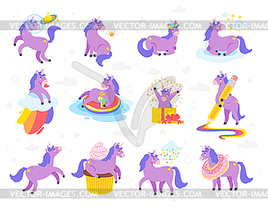 Cute unicorn. Fairytale animal - vector clipart