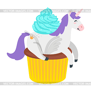 Cute unicorn. Fairytale animal - vector clipart