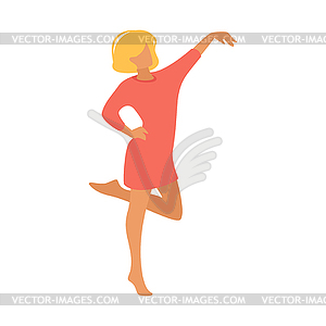 Dancing people silhouette - vector clip art