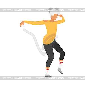 Dancing people silhouette - vector image