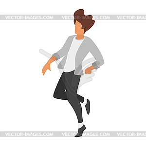 Dancing people silhouette - vector clipart