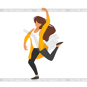 Dancing people silhouette - vector clip art