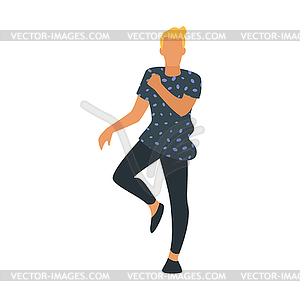 Dancing people silhouette - royalty-free vector clipart