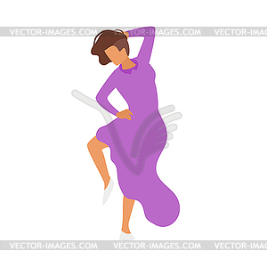 Dancing people silhouette - vector image