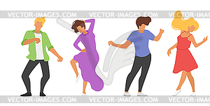 Dancing people silhouette - vector clipart