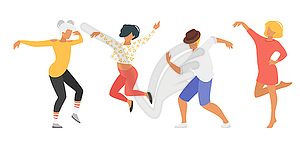 Dancing people silhouette - vector image