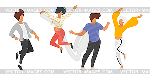 Dancing people silhouette - vector clipart