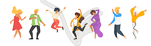 Dancing people silhouette - vector clipart