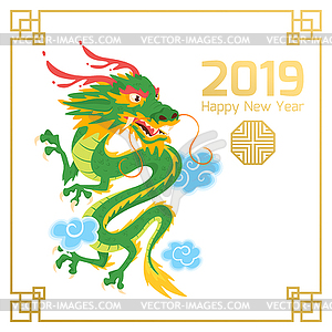 Китайский 2019 Новый год баннер - клипарт в векторе / векторное изображение