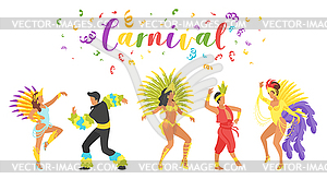 Carnival dancer silhouette - vector clip art